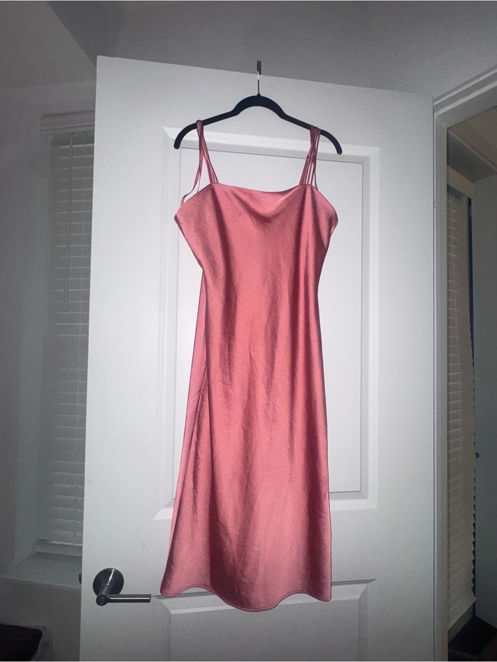 Gianni Bini Rose Pink Satin Midi Slip Dress